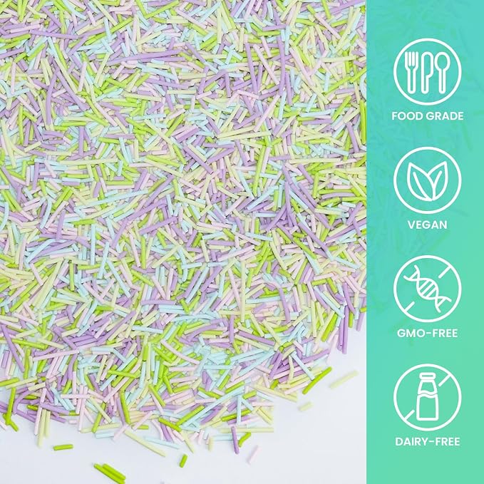 Easter Jimmies Sprinkles Edible, Sujoygar 100g Pastel Sprinkles for Cake Decorating Cupcakes Dessert Ice Cream Baking Easter Spring Party Supplies Birthday Celebrations