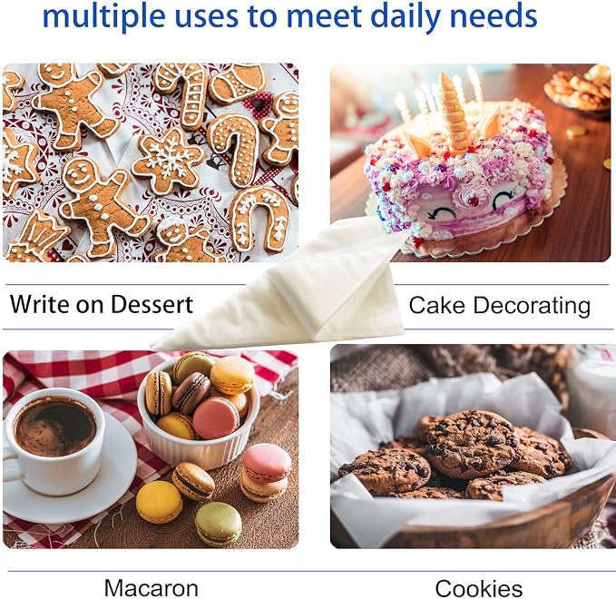 300Pcs Piping Bags Disposable-10Inch Pastry Piping Bags for Royal Icing/Frosting/Cake Decorating-Thickened,Anti-Burst,Anti-Slip with Textured Surface Design,Cakance
