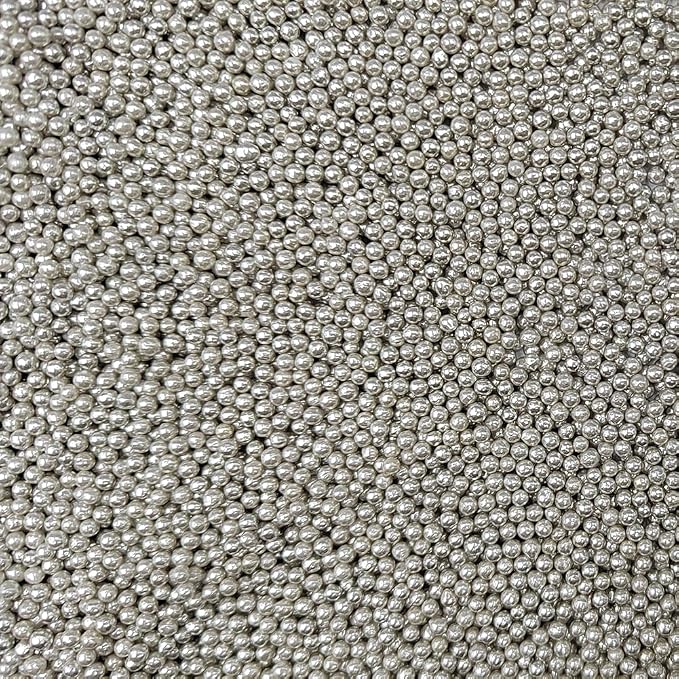 Homankit Silver Nonpareils Sprinkles Cookie Decorations Mini Pearls for Decorating Cake, Baking, Cupcake Toppers, Ice Cream, Donuts 3.88 Ounce