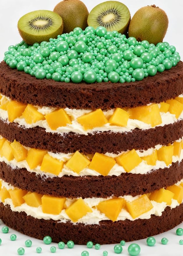 Edible Pearl Sprinkles, Emerald Green, 26 Colors Mixed Size | Sugar Pearls, For Cakes, Cupcakes, Cookies, Donuts & Ice Cream, Gluten Free, Food Grade, Wedding & Festival Decoration