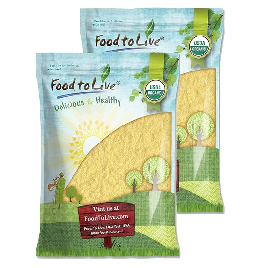 Food to Live Organic Corn Flour, 18 Pounds Non-GMO, Whole Grain, Finely Ground Meal, Vegan, Kosher, Bulk Yellow Milled Maize. Great for Cooking and Baking Cornbread, Pancakes, and Tortillas.