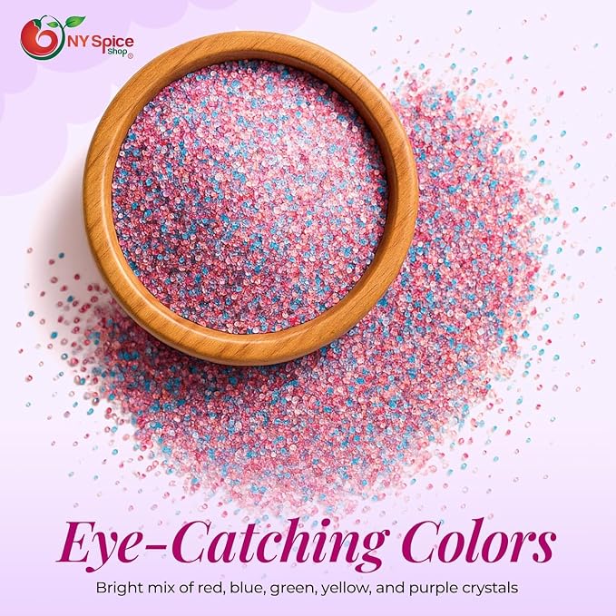 NY Spice Shop Rainbow Sanding Sugar - 8 Ounce Sweet Colorful Edible Sprinkles For Candy Dish - Sugar Sprinkles For Cake Decorating Cookies Basket & Dishes