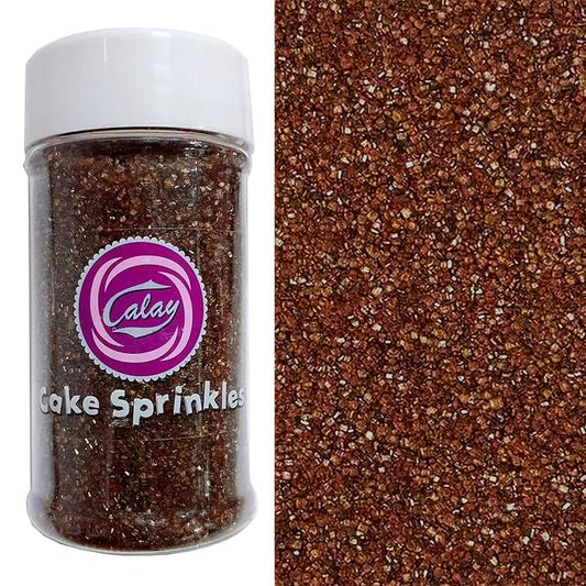Sentovac Brown Sanding Sugar for Baking Edible Sparkling Coarse Sugar Crystals Sprinkles for Baking Topping Cake Cookie Cupcake Topper Ice Cream Decoration Supplies 3.2 OZ