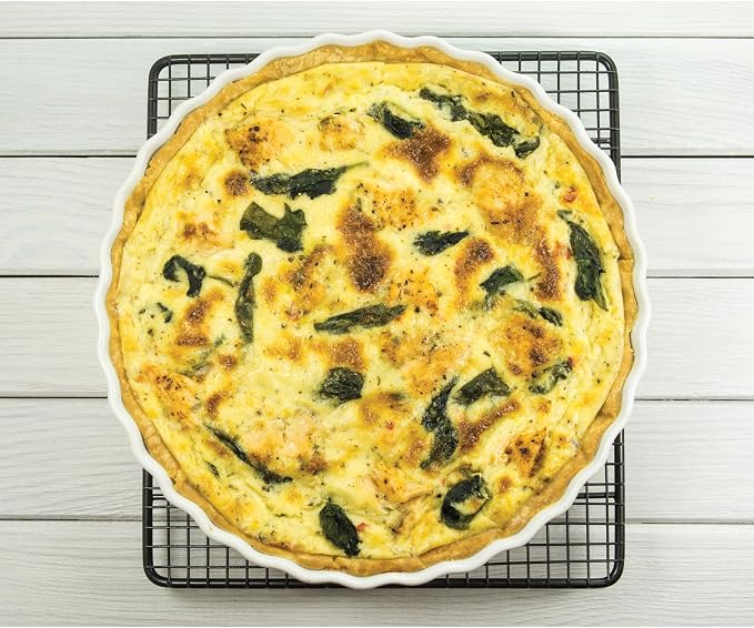 HIC Kitchen Round Quiche Dish, Fine Porcelain, 8-Inch