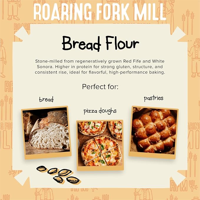 Stone-Milled Bread 00 Flour – USDA Organic & Regenerative Organic Certified Heritage Grain Wheat – Reliable Rise for Artisan Breads, Pizza & Pastries