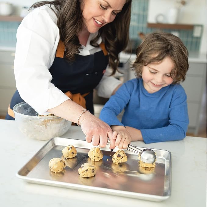 KITCHENATICS Jelly Roll Baking Pan Aluminum Nonstick Warp Free Set of 2 | Rimmed nonstick trays used for roasting meats, baking pastries and catching drippings while cooking