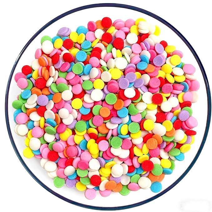 Sentovac Rainbow Round Confetti Sprinkles Edible Colorful for Cake Decorating Sprinkle Candy Cake Cupcake Cookie Baking Donuts Ice Cream Decorations Birthday Party Christmas Holiday Supplies