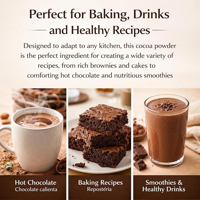 Deliux Cocoa Powder Cacao En Polvo 100% Natural Oaxaca Artisanal 500g Unsweetened Mexican Cocoa