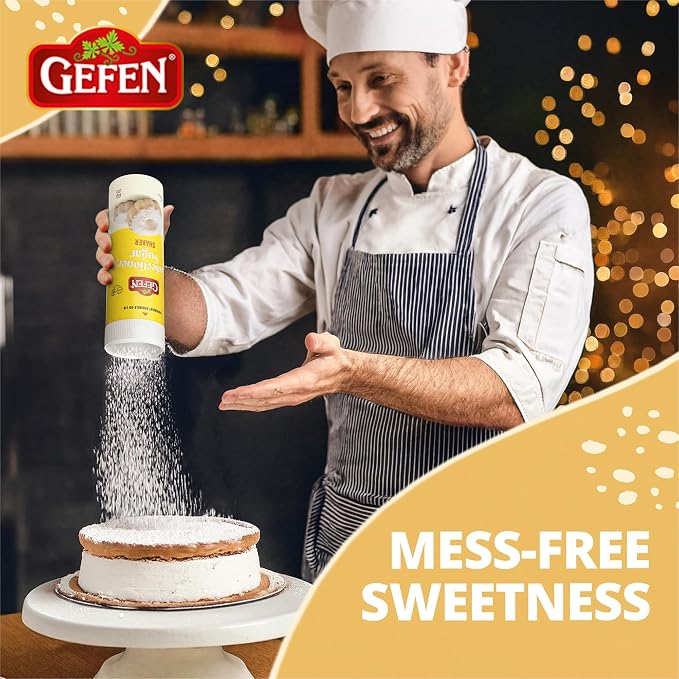 Gefen Confectioners Sugar Shaker, 8.8oz (2 Pack) | Powdered Sugar | Corn Free | Gluten Free | Premium Confection Sugar | Kosher