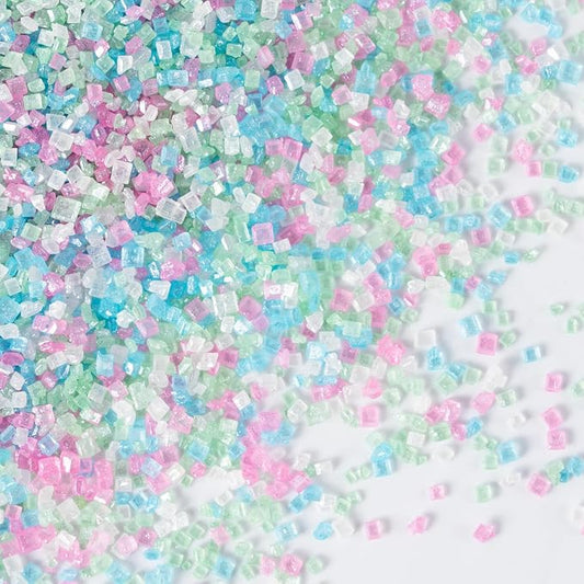 Mermaid Sanding Sugar 4.2 ounces Edible Pastel Sprinkle Pink Blue Purple Green Sparkling Sugar Mix, Perfect for Cake Decorations, Baking, Ice Cream, Cookies, Cupcake Topper