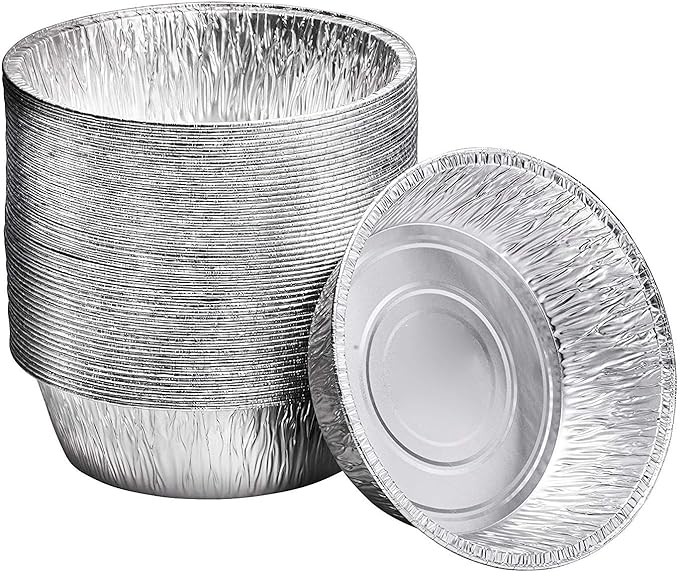 10-Inch Aluminum Dutch Oven Liner Pans | Disposable Cake Pan and Extra Deep Aluminum Foil Pans for Baking, Freezing, and Storage | Durable Aluminum Round Baking Pans | 50 Count