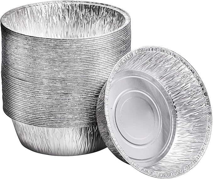 10-Inch Aluminum Dutch Oven Liner Pans | Disposable Cake Pan and Extra Deep Aluminum Foil Pans for Baking, Freezing, and Storage | Durable Aluminum Round Baking Pans | 100 Count