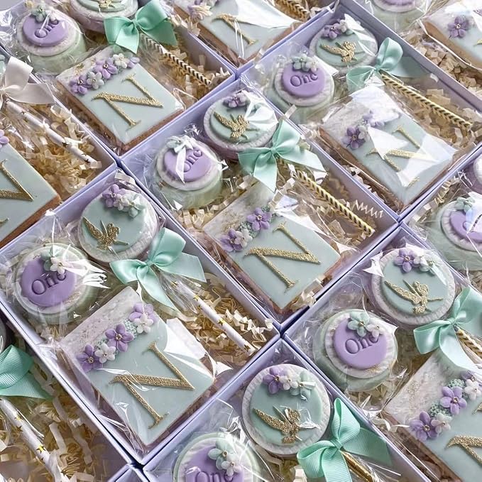 RomanticBaking 24 Pack 9 1/2" x 6" x 1 1/4" Clear White Cookie Boxes with Full Window,Bakery Cakesicle Boxes Macaron Boxes for Christmas Valentine's Halloween Easter Father's Mother's Day Wedding