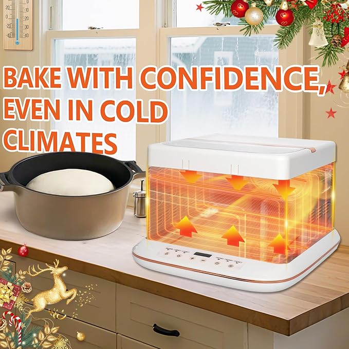2-in-1 Slow Cooker & Bread Proofer Box with Digital Touchscreen, Professional Dough Proofer with Precise Temp Control (0-120°C) & Humidity Function for Baking, Melting Chocolate, Yogurt Making
