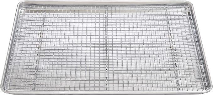 Mrs. Anderson's Baking Professional Cooling Rack, Heavy Duty Steel, Fits Two-Thirds Sheet Pans, 21 x 14.5 x 0.75-Inches