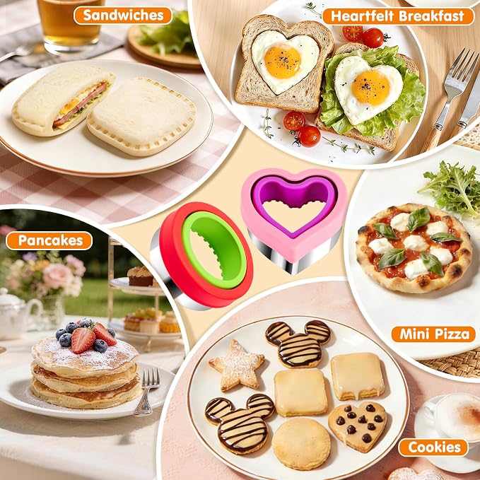 32PCS Sandwich Cutter and Sealer Set Sandwich Cutter for Kids, Vegetable Fruit Cutter Shapes with Food Picks for Kids School Lunch Bento Box Accessories Cookie Cutters | Sandwich Cutter and Sealer Cookie Cutter Fruit Cutters Shapes Sandwich Maker Bread...