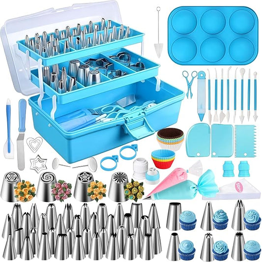 Suuker Cake Decorating Tools Supplies Kit, 236 Pieces | Baking Accessories with Storage Case, Frosting Piping Kit, 36 Numbered Piping Tips, Piping Bags and Tips Set