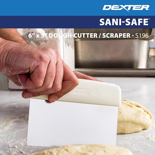 Dexter Russell S196Y Sani-Safe 17303Y Dough Cutter/Scraper, 6" x 3" Stainless Steel Blade with Textured Yellow Polypropylene Handle, Bakery and Pastry Dough Scraper, NSF, Made in USA