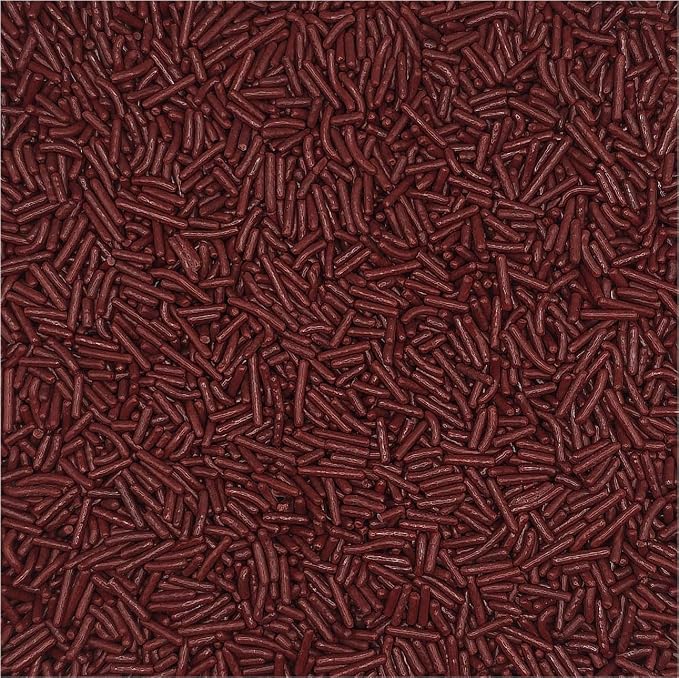 NCS Dark Maroon Jimmies Edible Sprinkles – Cupcake, Cake & Cookie Decorations, 7 oz