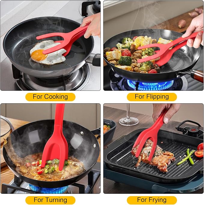 Silicone Spatula, BPA Free Kitchen Spatula, High Heat Resistant Rubber Spatulas, Ideal Kitchen Utensils for Non-Stick Pans, Sautéing, Frying, Baking, Turning and Flipping