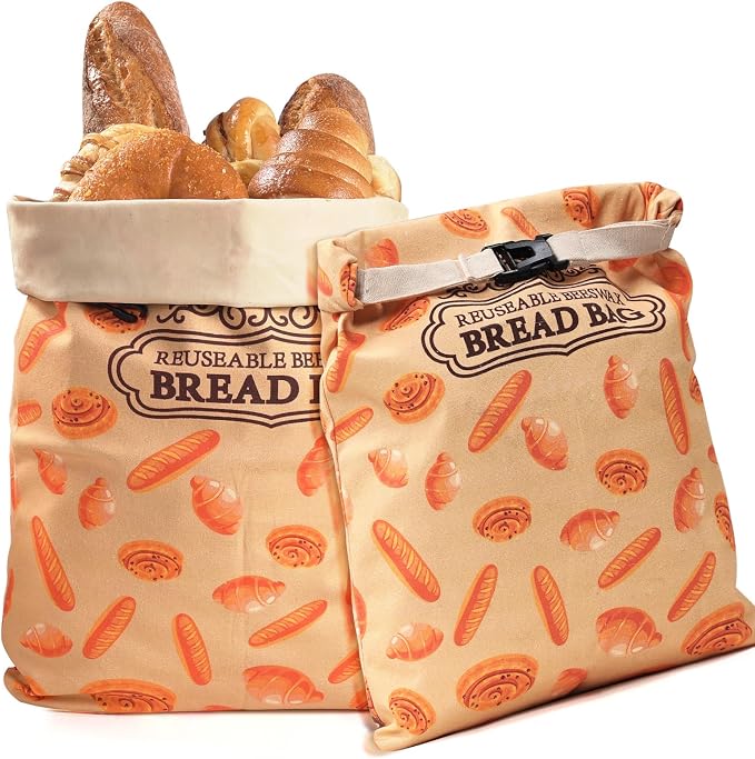 1 Pack Beeswax Bread Bags for Sourdough Homemade Bread, XL Cotton Lining Sourdough Reusable Natural Beeswax Bread Storage Bag, Keep Fresh and Upgraded Large Capacity Portable-17 x 12.6 Inches