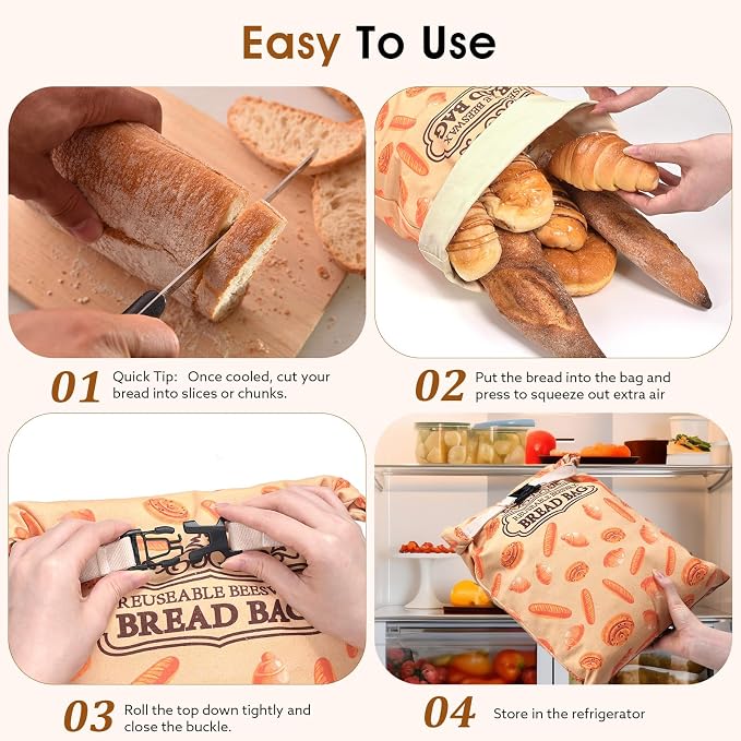 1 Pack Beeswax Bread Bags for Sourdough Homemade Bread, XL Cotton Lining Sourdough Reusable Natural Beeswax Bread Storage Bag, Keep Fresh and Upgraded Large Capacity Portable-17 x 12.6 Inches