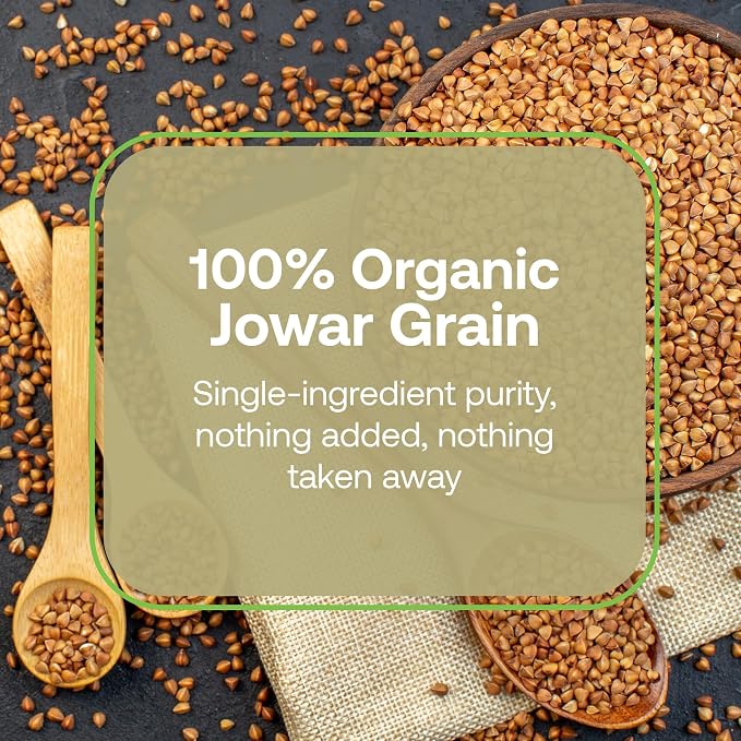 Quay Naturals Organic Sorghum Flour 2lb - Organic Jowar Flour - Made With Gluten Free Sorghum Whole Grain - Non GMO - Gluten Free Baking Flour