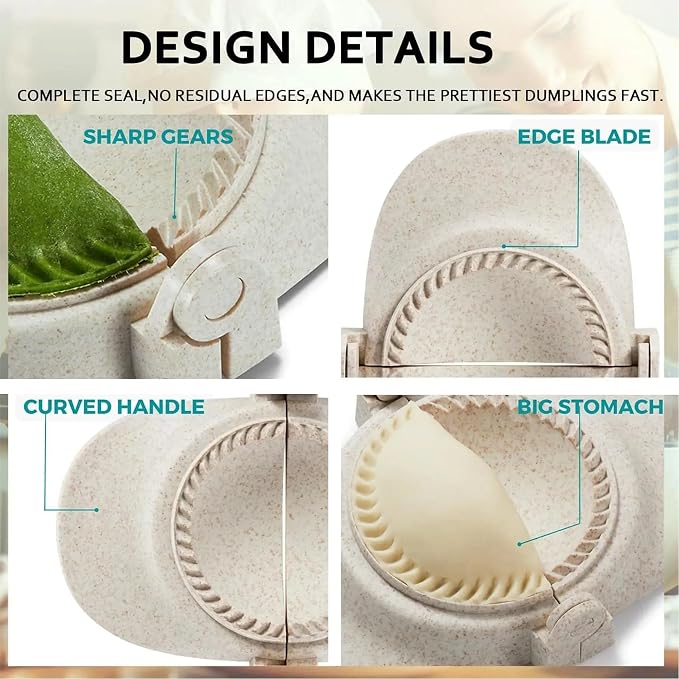 Dumpling Maker Set with Dough Cutter and Empanada Press Mold - Effortlessly Make Perfect Dumplings, Calzones, Pierogi, Pastelitos and More (4" + 3" + 2.6")