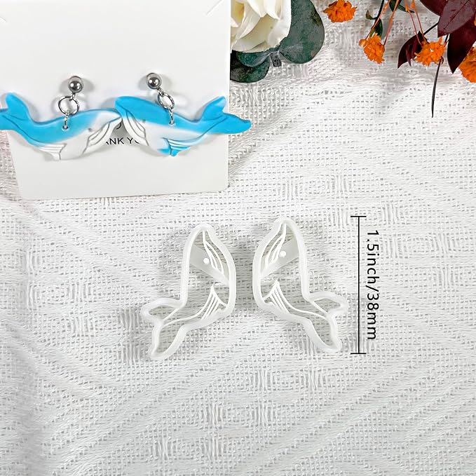 Xaekicr Whale Polymer Clay Cutters for Earrings – Ocean Animal Clay Cutters, DIY Polymer Clay Molds for Jewelry Making, Clay Tools Set for Handmade Crafts