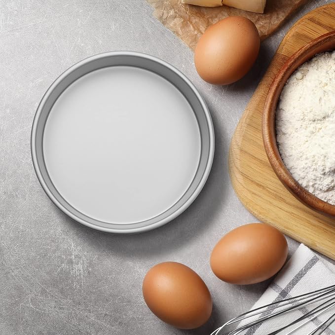 Last Confection 4 x 2 Inch Round Cake Pans, Set of 2 Anodized Aluminum Cake Pans Baking Tins