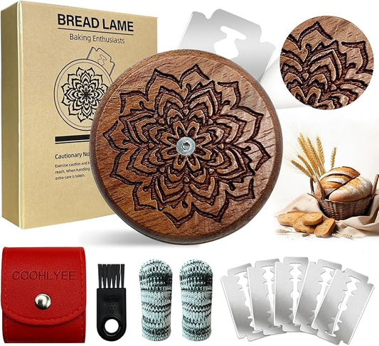 Upgraded UFO Bread Lame Cutter for Homemade Sourdough, Bread Scorer Tool for Sourdough with 5 Blades, Slashing Tool Bread Cutting Knife for Artisan Bread and Baguette Makers