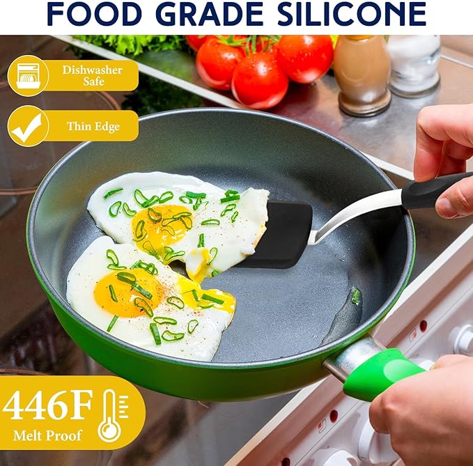 Small Silicone Spatula Flexible Silicone Cookie Spatula Heat Resistant Small Pancake Turner for Kitchen Use Nonstick Cookware No Scratch Cooking Flipper for Egg Pancake
