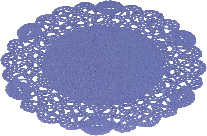 Restaurantware-Pastry Tek 6 x 6 Inch Placemat, 4000 Disposable Table Doilies - Elegant Lace Finish, Long Lasting, Purple Paper Placemat, for Pastries, Cupcakes, Desserts