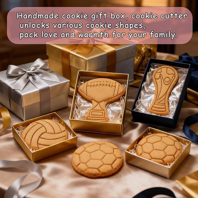 8 Pcs Sports Ball Cookie Cookie Stamps with Plunger Cutters Set 3D Cartoon Cute Soccer Basketball Biscuit Cutter Cookie Stamps for Party Baking Decorating Fondant Muffins Cheese Candy