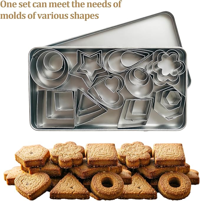 30Pcs Mini Cookie Cutters Set,Small Stainless Steel Cookie Cutters, Ten Shapes & Three Sizes for Tiny Polymer Clay,Baking, Cooking, DIY Arts