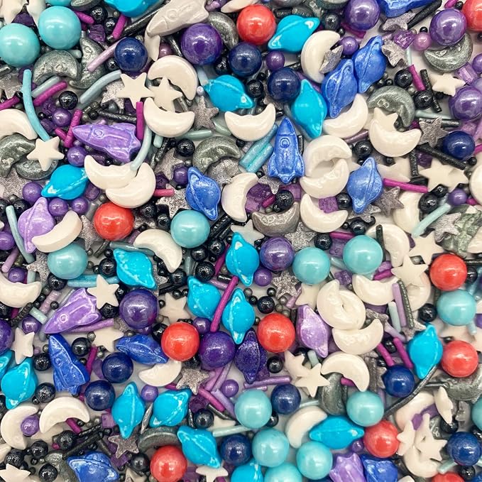 Galaxy Stars Universe Sugar Sprinkles Edible Cake Cookie Cupcake IceCream Donut Decoration Cake Topper 3.4oz