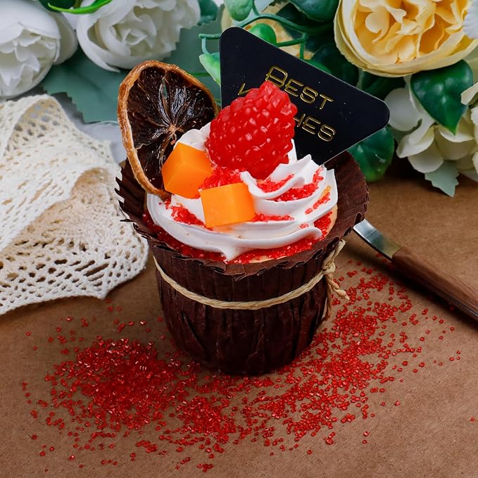 Red Sanding Sugar - Sparkling Sugar Crystals for Baking Decorations (130g/4.6oz) - Edible on Cookies, Cupcakes, Cakes, Ice Cream | Wedding, Party, Valentines Sugar Sprinkles
