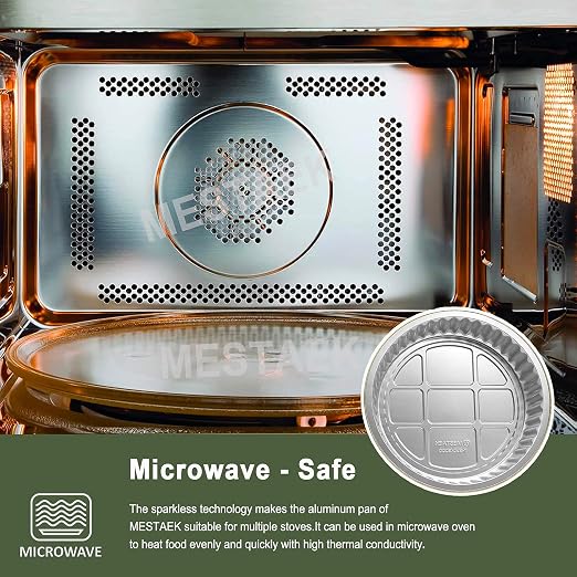 67oz Round Aluminum Foil Pans with Lids, 5 Pack | 10 Inch Round, 2 Inch Deep, Heavy Duty Foil, Ideal for Baking, Meal Prep and Food Storage