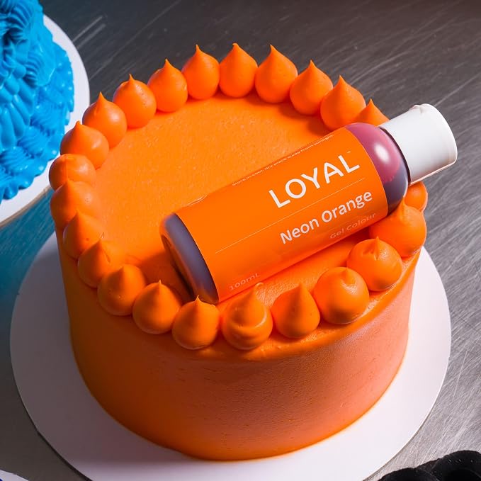 Loyal Gel Food Coloring | Vibrant Color for Buttercream, Fondant, Royal Icing, Gum Paste, Marzipan and Cake Batter | Gel-Based Concentrated Food Dye - 100ml Neon Orange