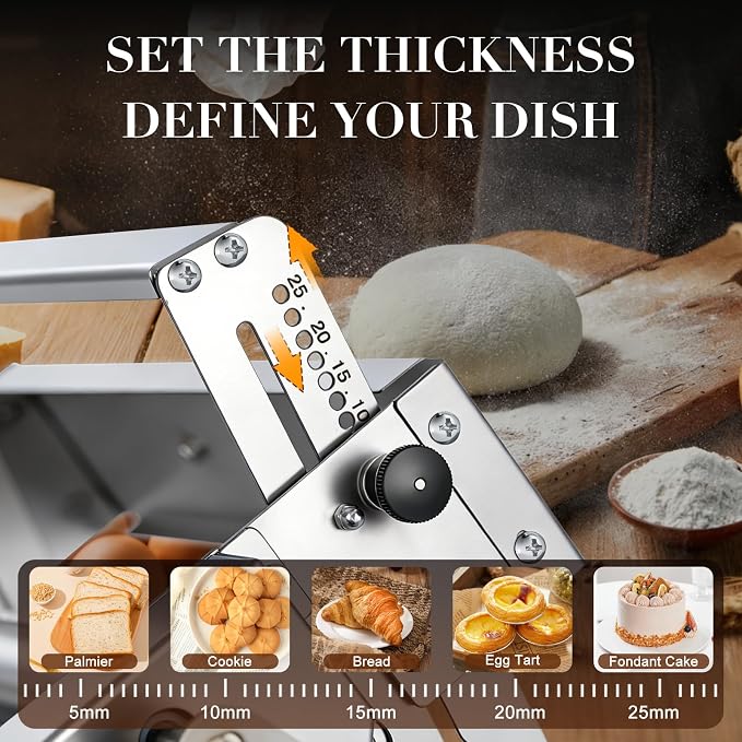 Folding Dough Sheeter Machine, 12"Stainless Steel Manual Dough Roller Adjustable Thickness With Sheeter Board For Pizza Croissants Pastry Crust Pastry (Type 300)
