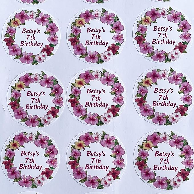 Custom Stickers for Weddings, Birthdays & Businesses - Personalized Labels with Your Logo - Waterproof, Fade and Heat Resistant - Pack of 100-1000 (Wreath O, 4 Inch)
