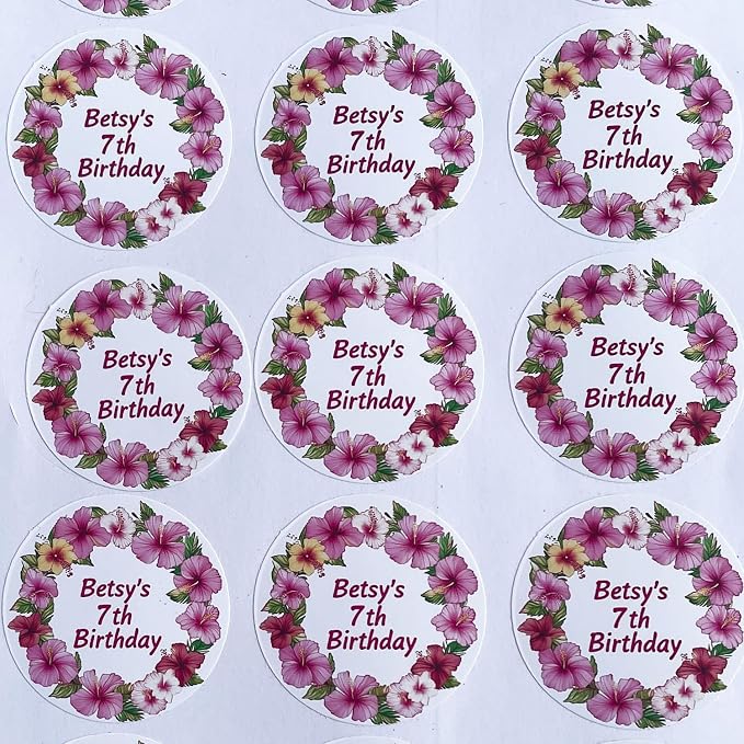 Custom Stickers for Weddings, Birthdays & Businesses - Personalized Labels with Your Logo - Waterproof, Fade and Heat Resistant - Pack of 100-1000 (Wreath V, 2 Inch)