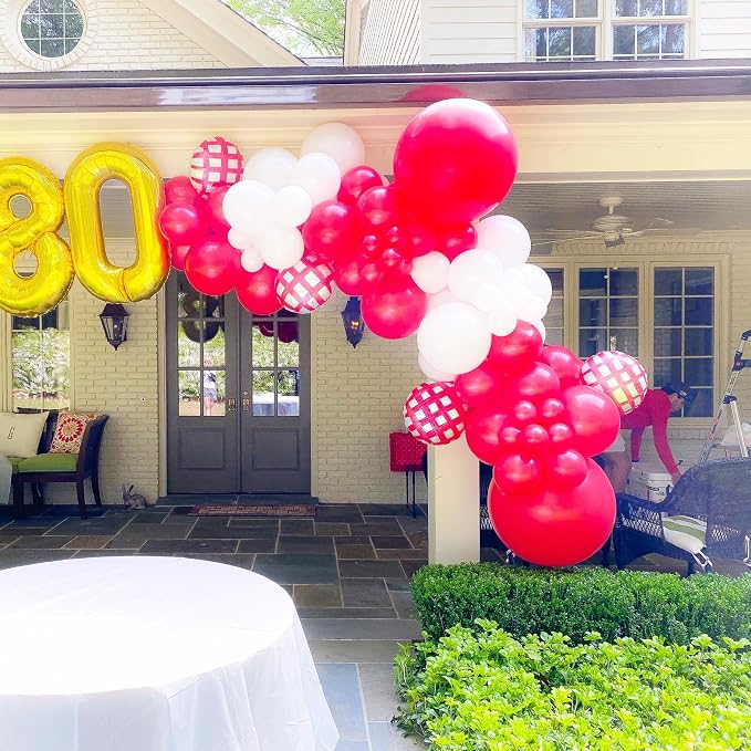 Voircoloria 90pack Red Balloons Different Size 18/12/10/5 Inch Red Balloon Garland Arch Kit for Valentine's Day, Graduation, Wedding, Birthday, New Year, Baby Shower, Christmas Party Decorations