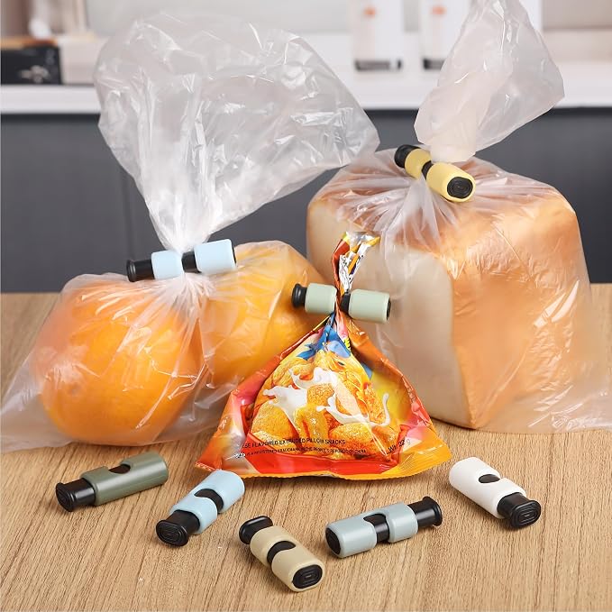 Mr. Pen- Squeeze and Lock Bread Bag Clips, 2.4 Inch, 8 Pack | Multicolor Squeeze Lock Clips, Reusable Bag Closures for Bread, Snacks, Coffee, Food Storage, Fits Thick and Thin Bags