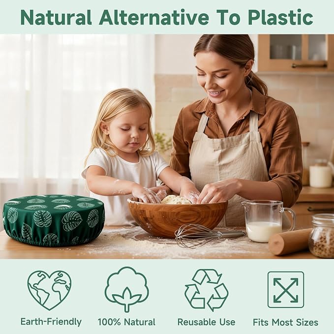 Bowl Covers Reusable Bread Proofing Bowl Covers Sourdough Bread Baking Accessories,Leaf