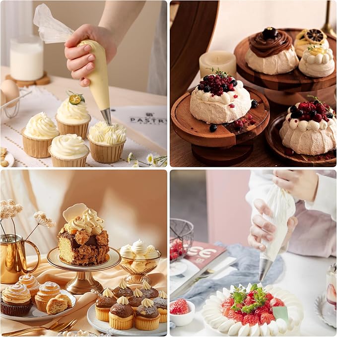 Piping Bags,100 Pieces Anti Burst Piping Bags, 12 Inches, Icing Piping Bags, Disposable Cake Decorating Bags, Non-Slip Pastry Bags-Ideal for Cakes,Cream Frosting and Cookie Decorating