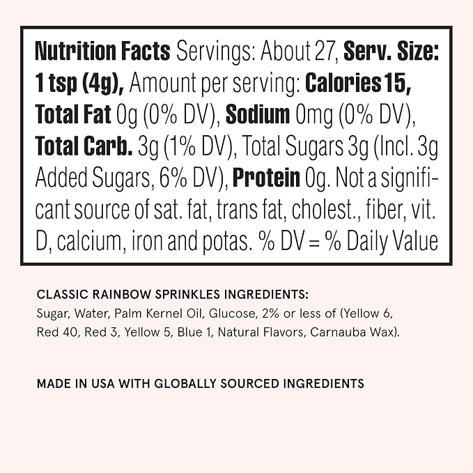 Fancy Sprinkles Classic Rainbow Crunchy Jimmies | Rainbow Sprinkles for Cake, Cupcake & Cookie Decorating | Funfetti & Ice Cream Topping | Birthday & Everyday | 2 Pack (0.5c)
