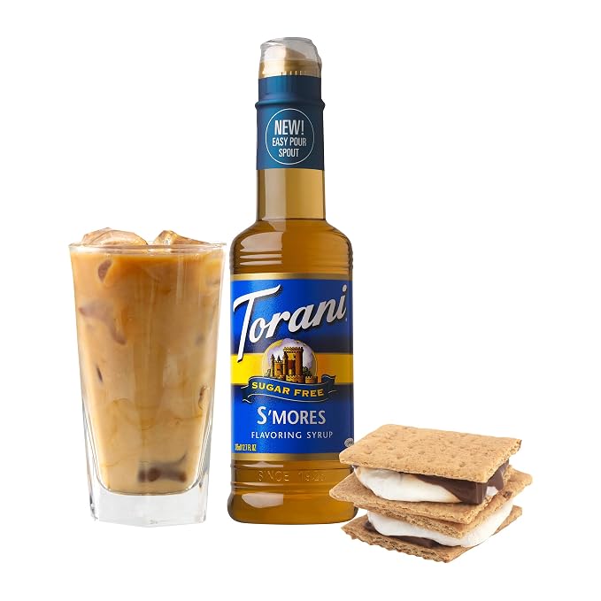 Torani Sugar Free S'mores Flavored Drink Syrup, 12.7 fl oz (Pack of 4)