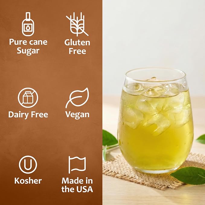 Syruvia Green Tea Syrup, Naturally Flavored Syrup for Teas, Drinks, Lemonades, Iced Teas, and Desserts – 25.4 fl oz - with Pump