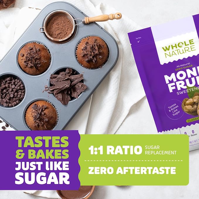 Whole Nature 100% Monk Fruit Sweetener With Erythritol Granulated - 2.5lb Pure Monkfruit Sweetener With Erythritol - Paleo & Keto Friendly Zero Calorie Sugar Substitute Healthy Sugar Alternative - 40 oz Pouch